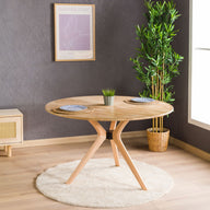 Mina Yuvarlak Yemek Masası-Yemek Masası-Furnirem-65 cm-Ceviz-NowShopFun