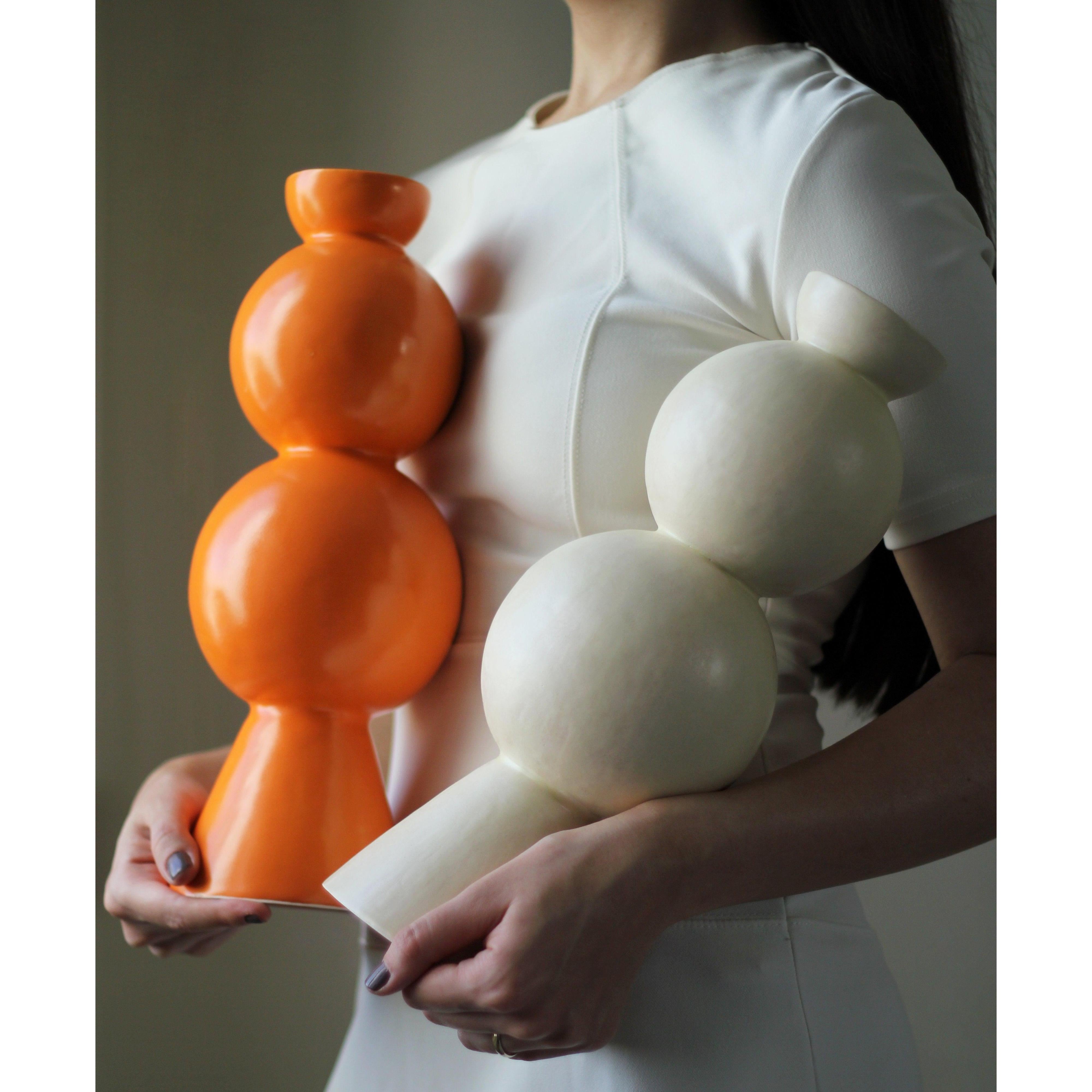 Matte Seramik Vazo - Turuncu