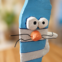 Mavi Bıyık / Blue Whiskers El Yapımı Dekoratif Kedi Heykeli