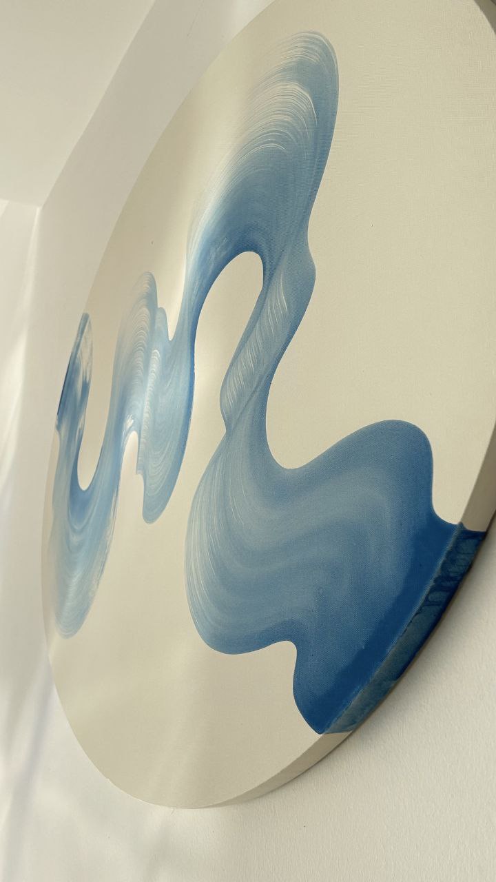 Mavi Dalga Elips Tablo-Tablo-VİDİ Art Studio-NowShopFun