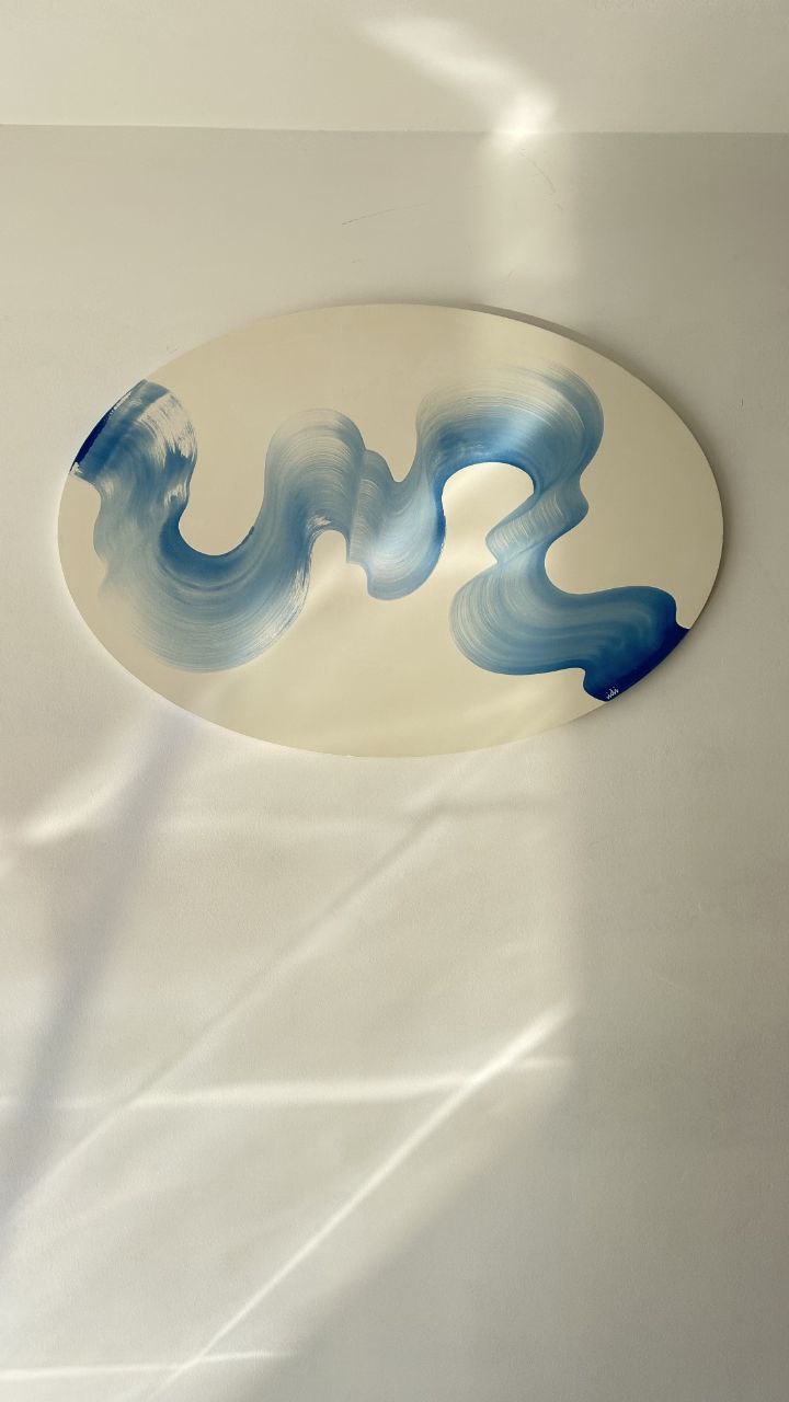 Mavi Dalga Elips Tablo-Tablo-VİDİ Art Studio-NowShopFun