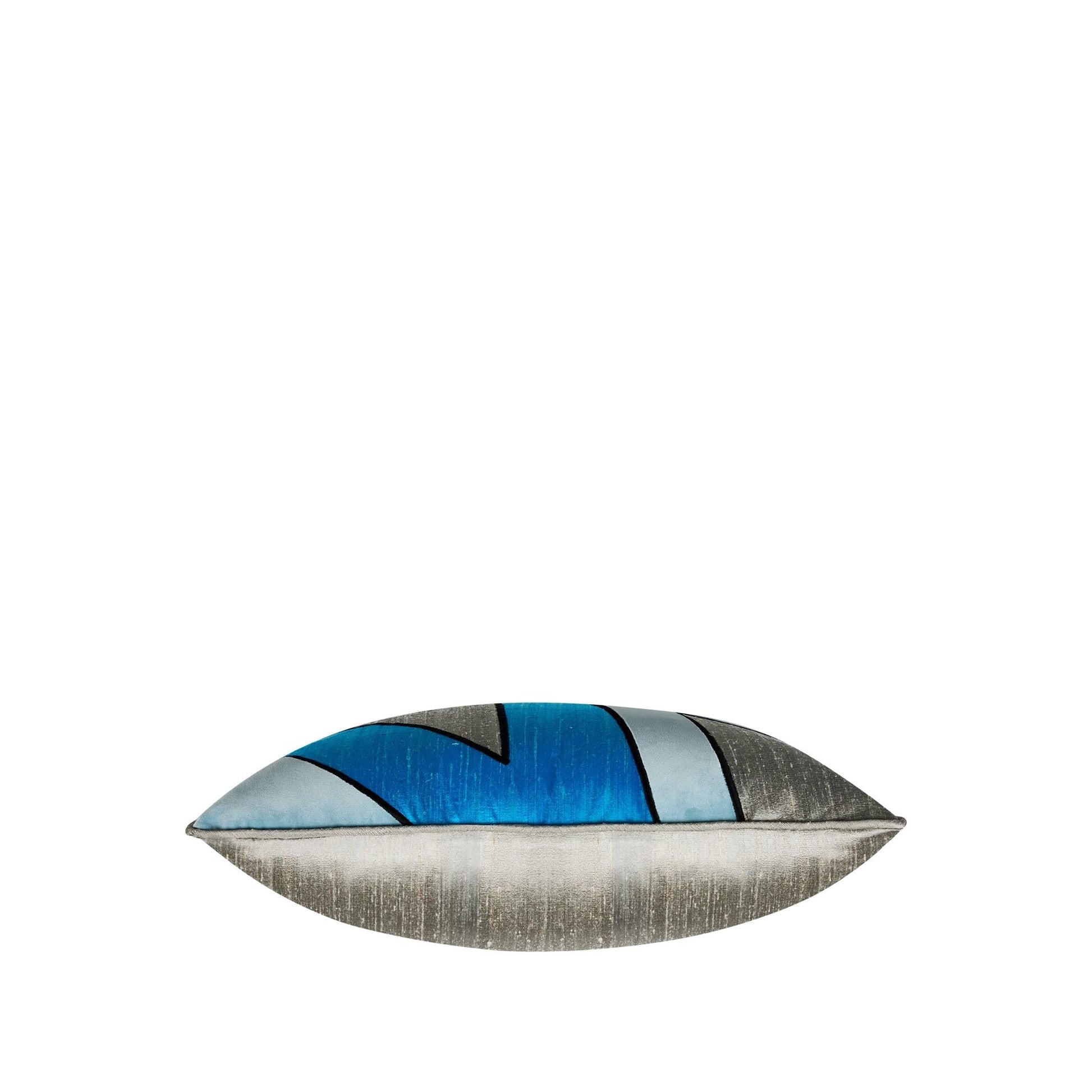 Mavi İpek Zikzak Piko Detaylı Kırlent