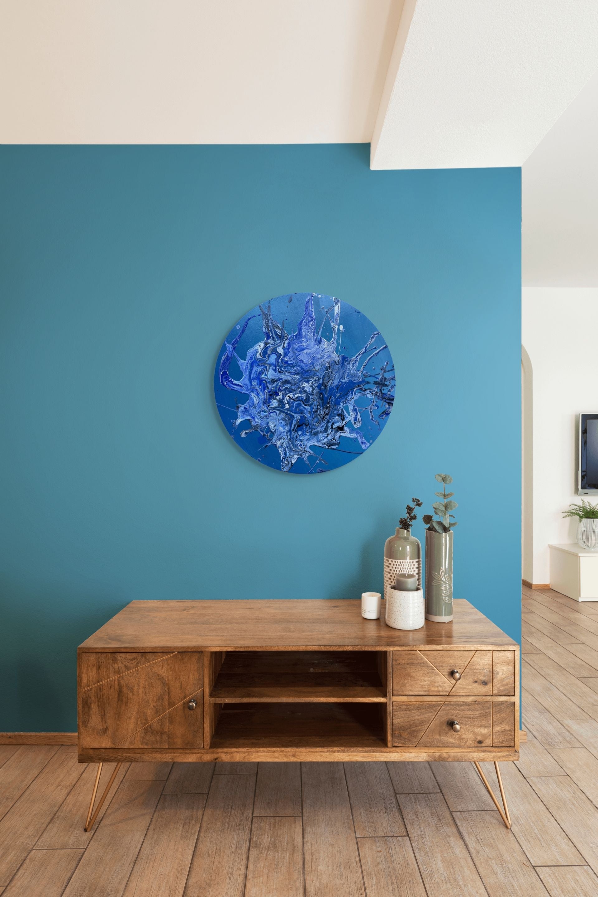 Mavi Patlama – Soyut Tablo-Tablo-Ebru Sayer Art & Design-NowShopFun