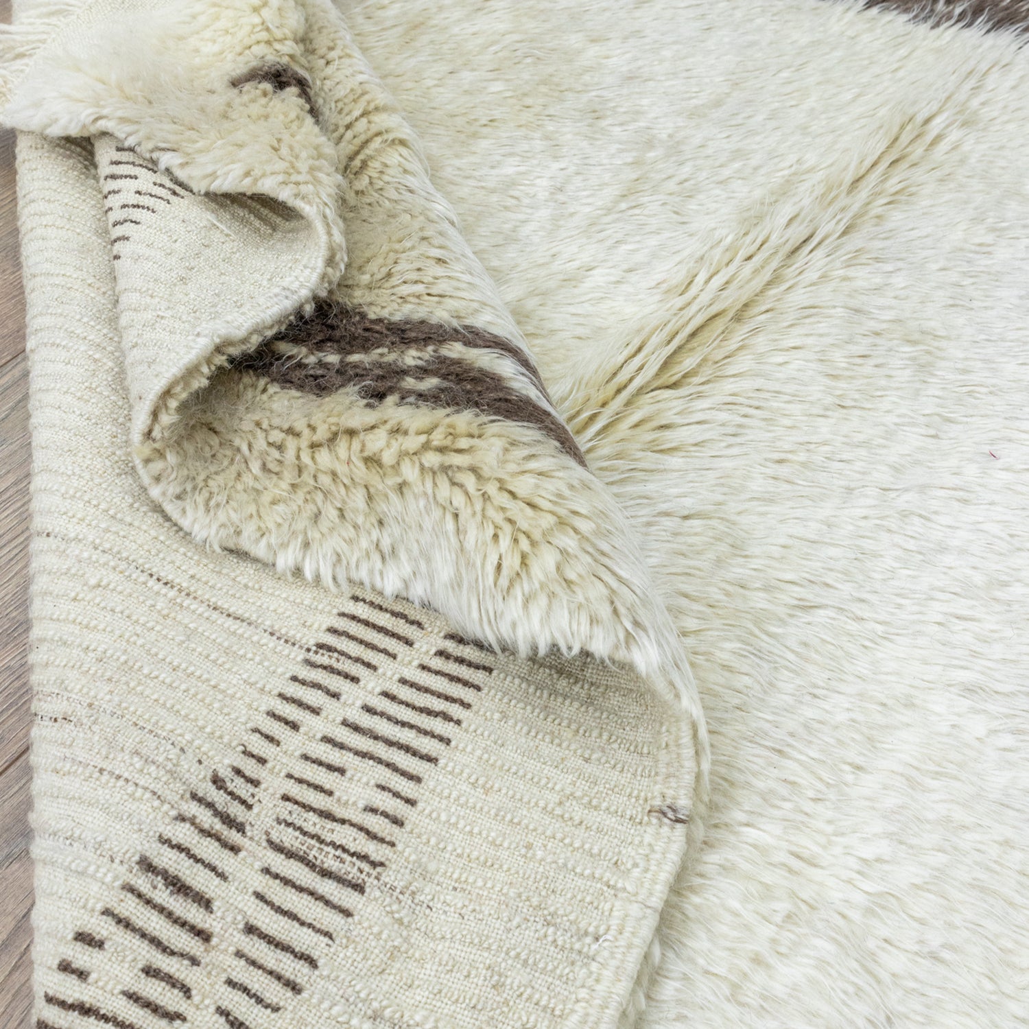 Mayar Bordürlü Natural Shaggy Halı 131x170 cm