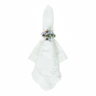 Meadow Walk Floral Peçete Halkası Karışık 4lü Set Çok Renkli-Juliska Tekstil Aksesuar-Juliska-NowShopFun