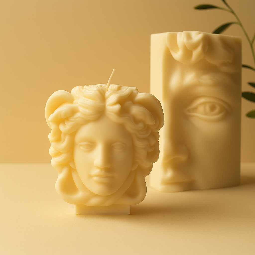 Medusa & David Heykel Mum Seti – El Yapımı Dekoratif Soya Wax