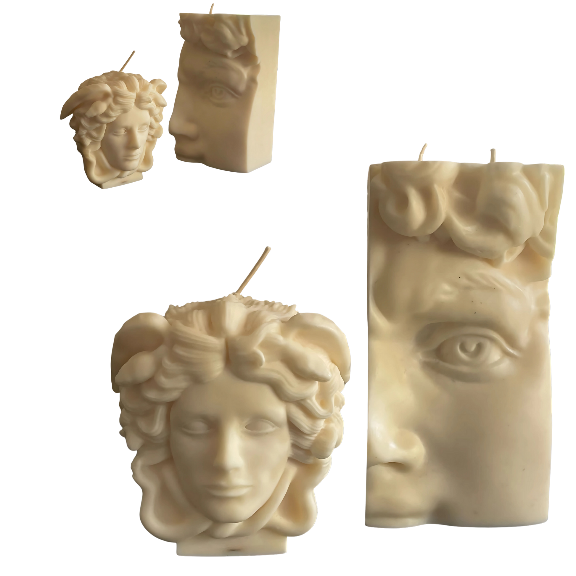 Medusa & David Heykel Mum Seti – El Yapımı Dekoratif Soya Wax