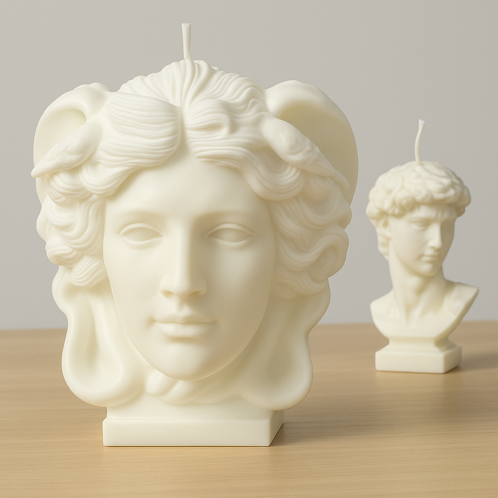 Medusa & David Heykel Mum Seti – El Yapımı Dekoratif Soya Wax