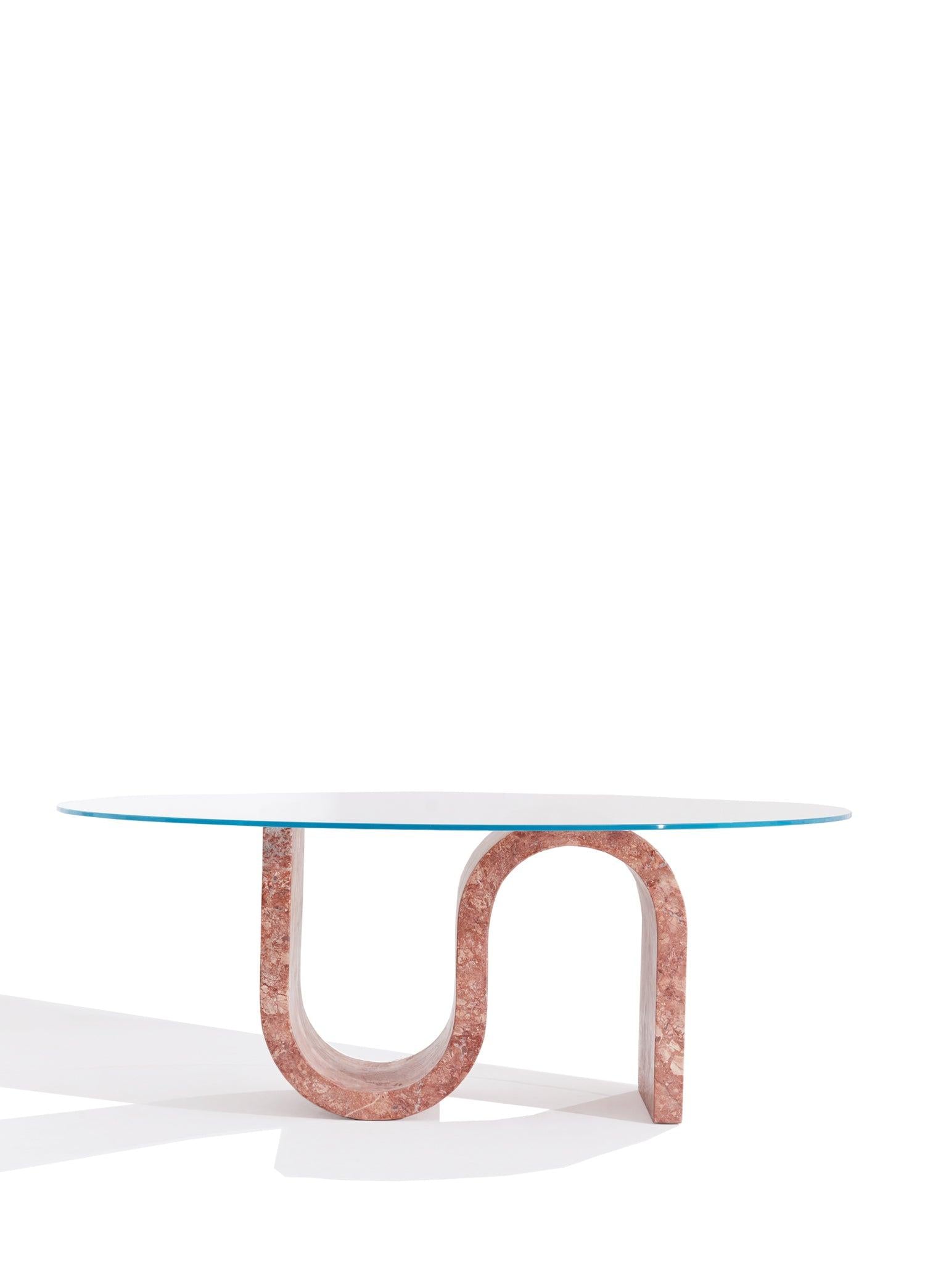 Medusa Kırmızı Traverten Orta Sehpa