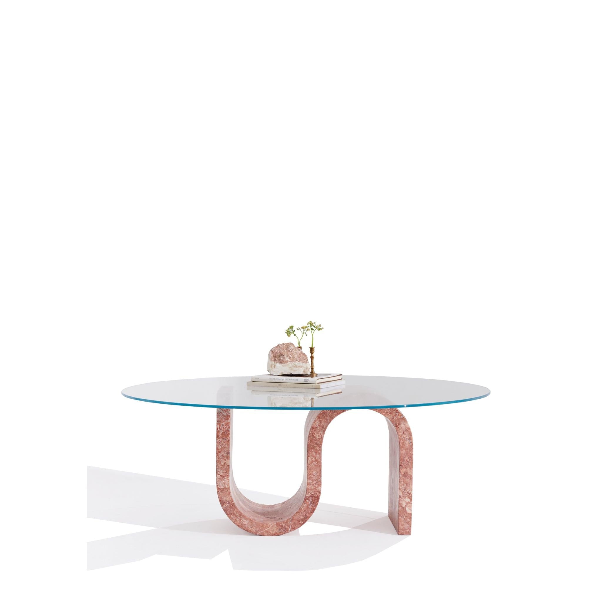 Medusa Kırmızı Traverten Orta Sehpa