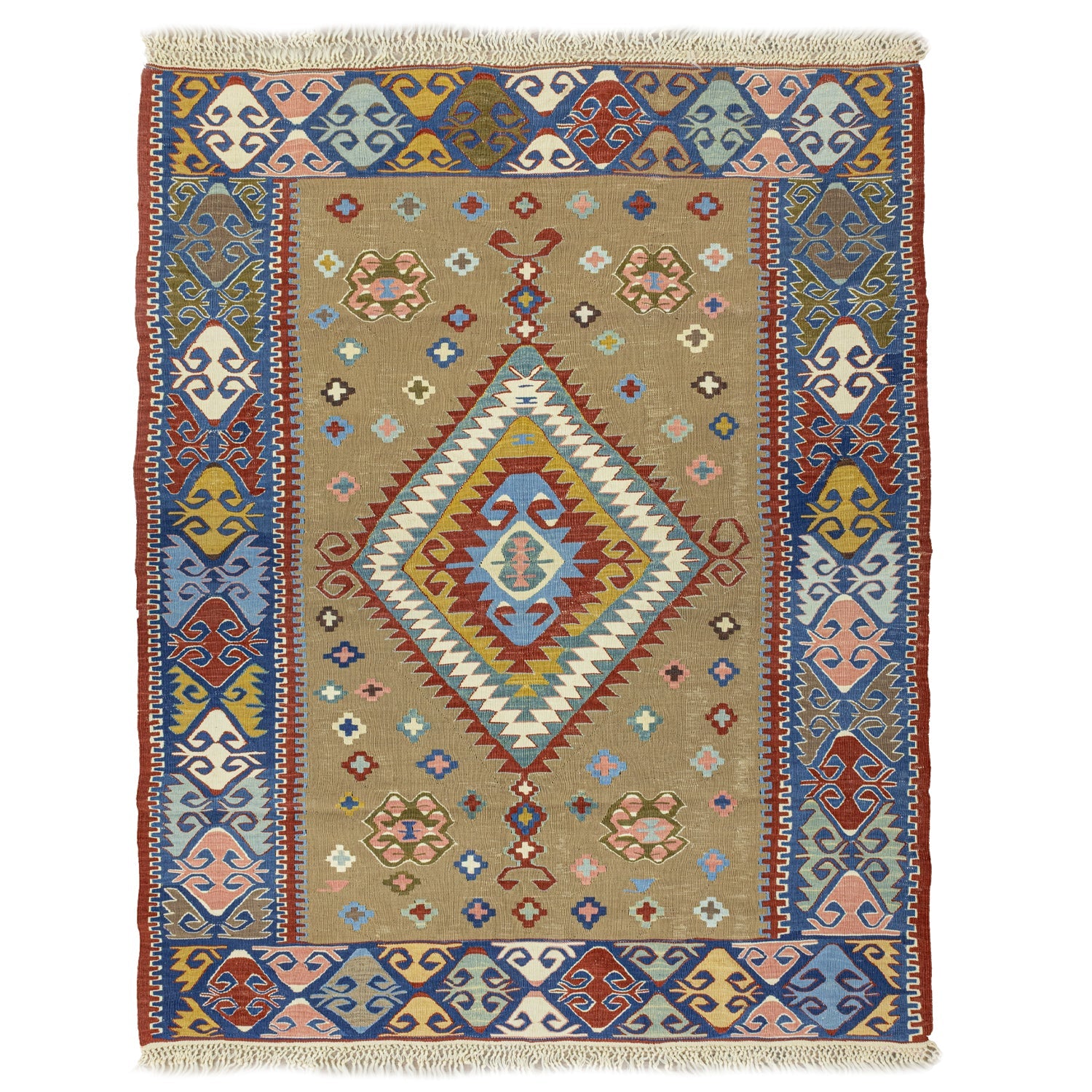 Meerim Etnik Tasarımlı Yün Kilim 120X152 Cm