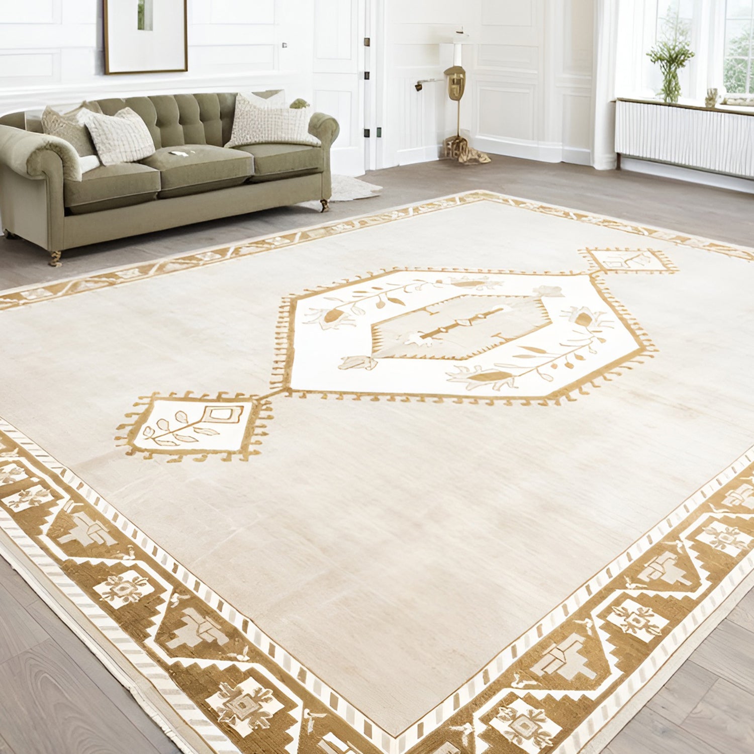 Mella Rustik Desenli El Dokuma Yün Halı 338x441 cm-Kilim & Halı-Soho Antiq-NowShopFun