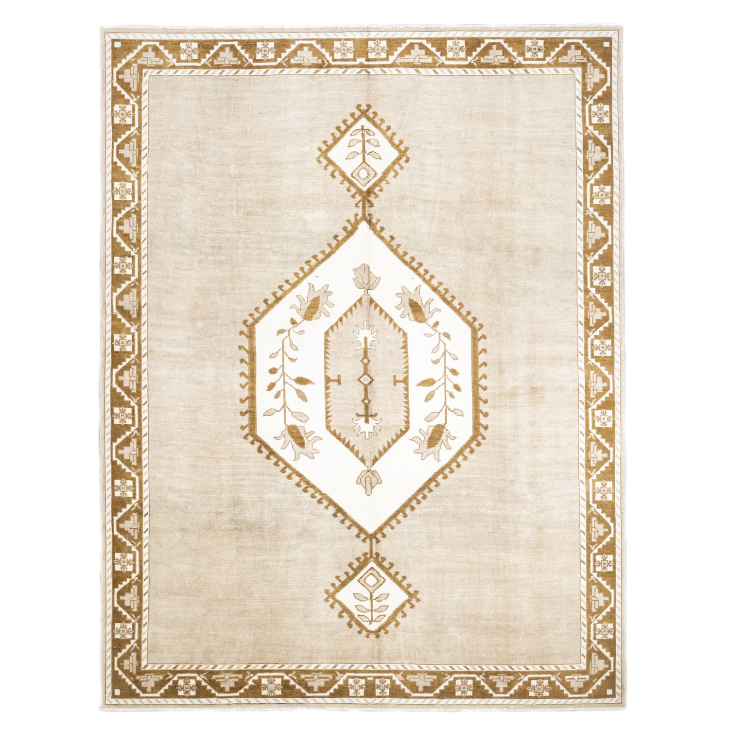 Mella Rustik Desenli El Dokuma Yün Halı 338x441 cm-Kilim & Halı-Soho Antiq-NowShopFun