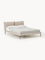 Melva Çift Kişilik Döşemeli Karyola Tedy, Bukle Döşemeli-Karyola-Innature Home-Açık Bej-140*200-NowShopFun