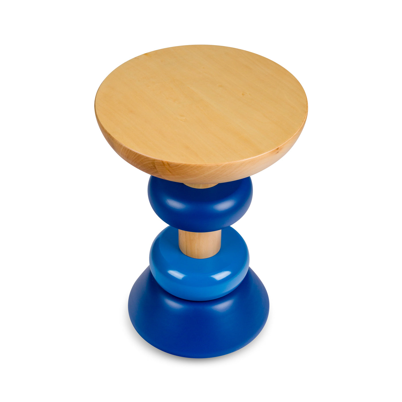 Memphis Ahşap Ve Renkli Yan Sehpa