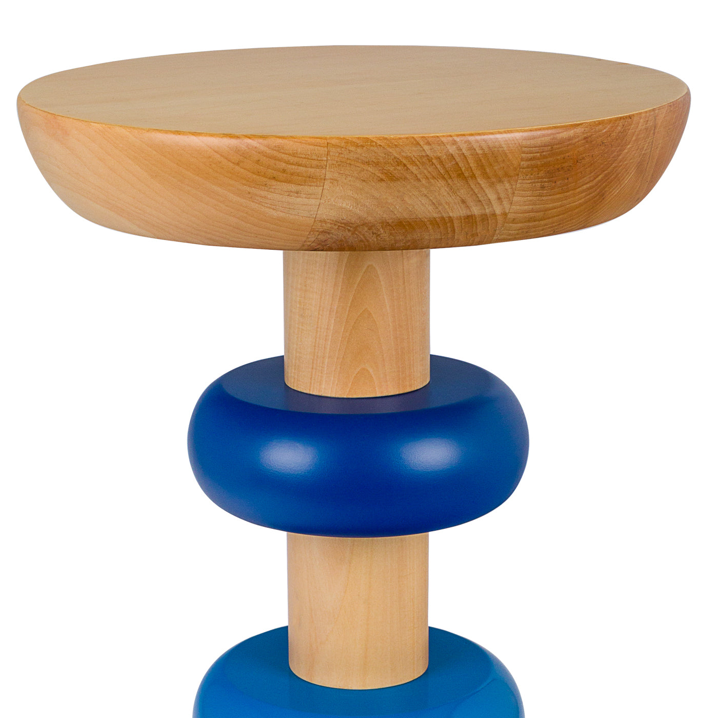 Memphis Ahşap Ve Renkli Yan Sehpa