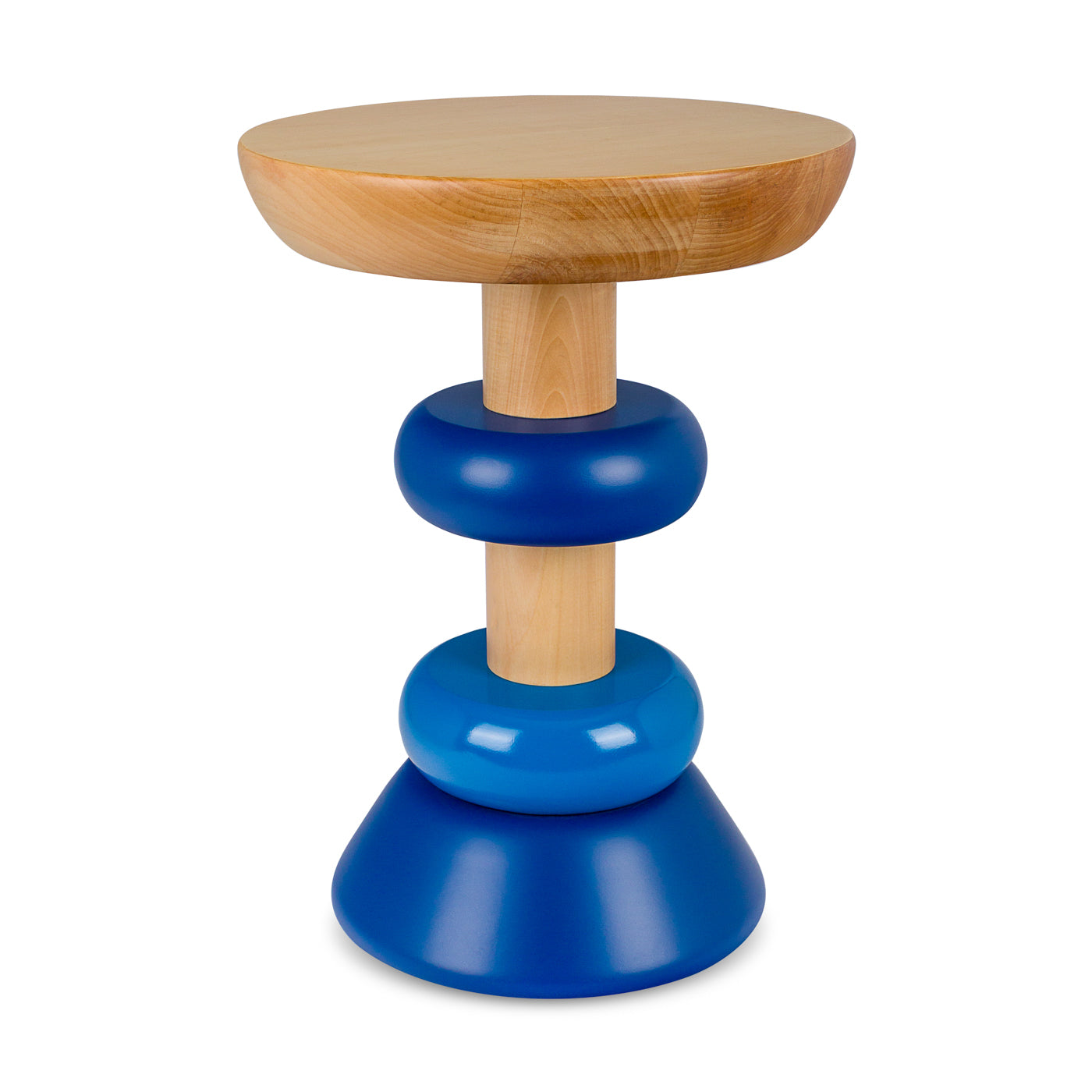 Memphis Ahşap Ve Renkli Yan Sehpa