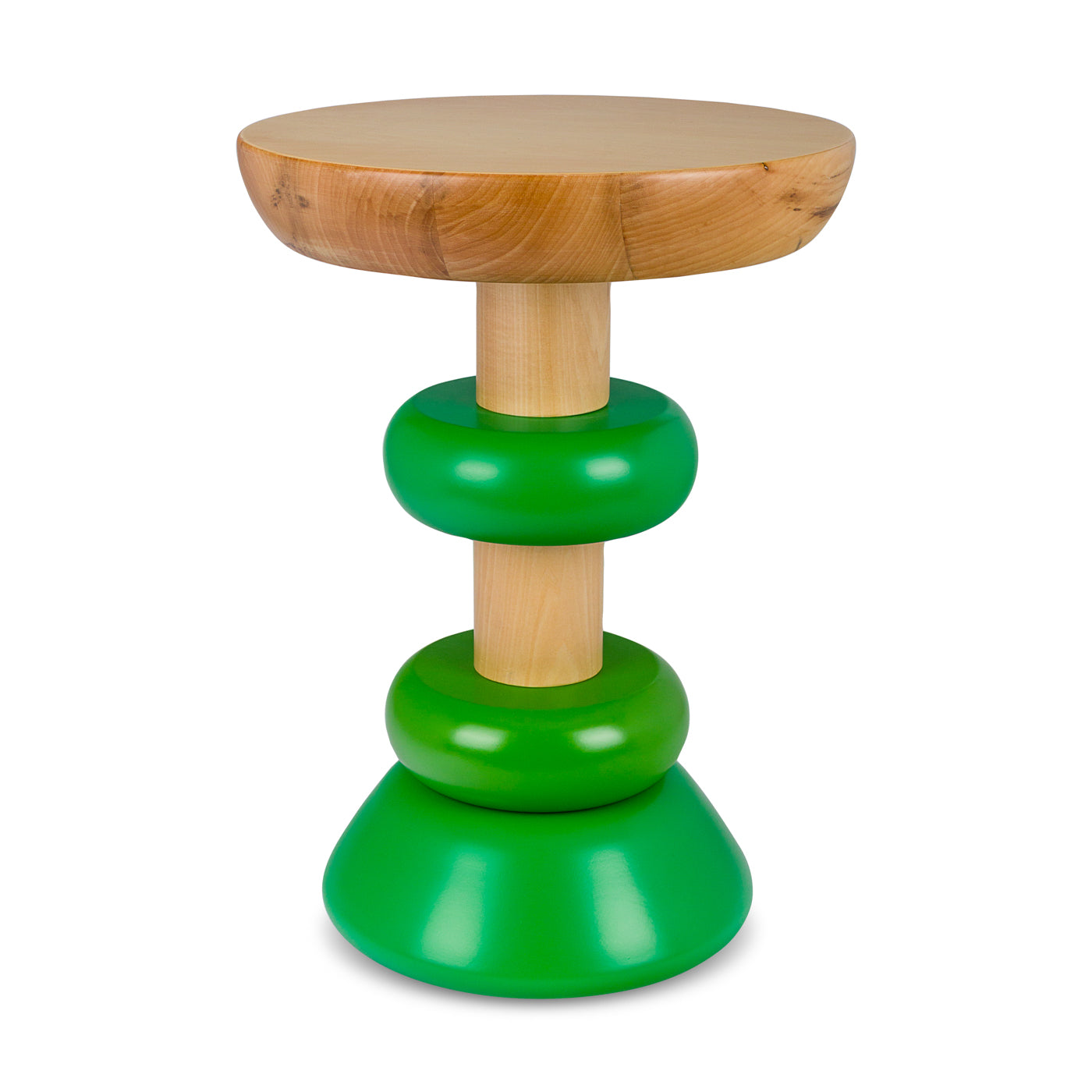 Memphis Ahşap Ve Renkli Yan Sehpa