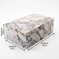 Menekşe Küp Mermer Orta Sehpa-Orta Sehpa-Adomar Marble-NowShopFun