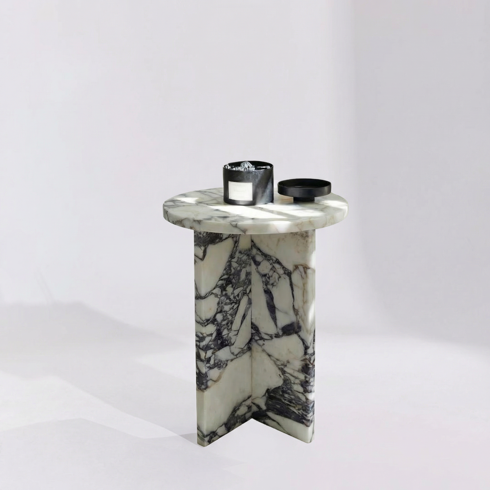 Menekşe Mermer Yan Sehpa