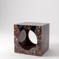 Mermer Açık Raflı Küp Sehpa Komodin/Evcil Hayvan Barınağı-Yan Sehpa-Adomar Marble-vişne-NowShopFun
