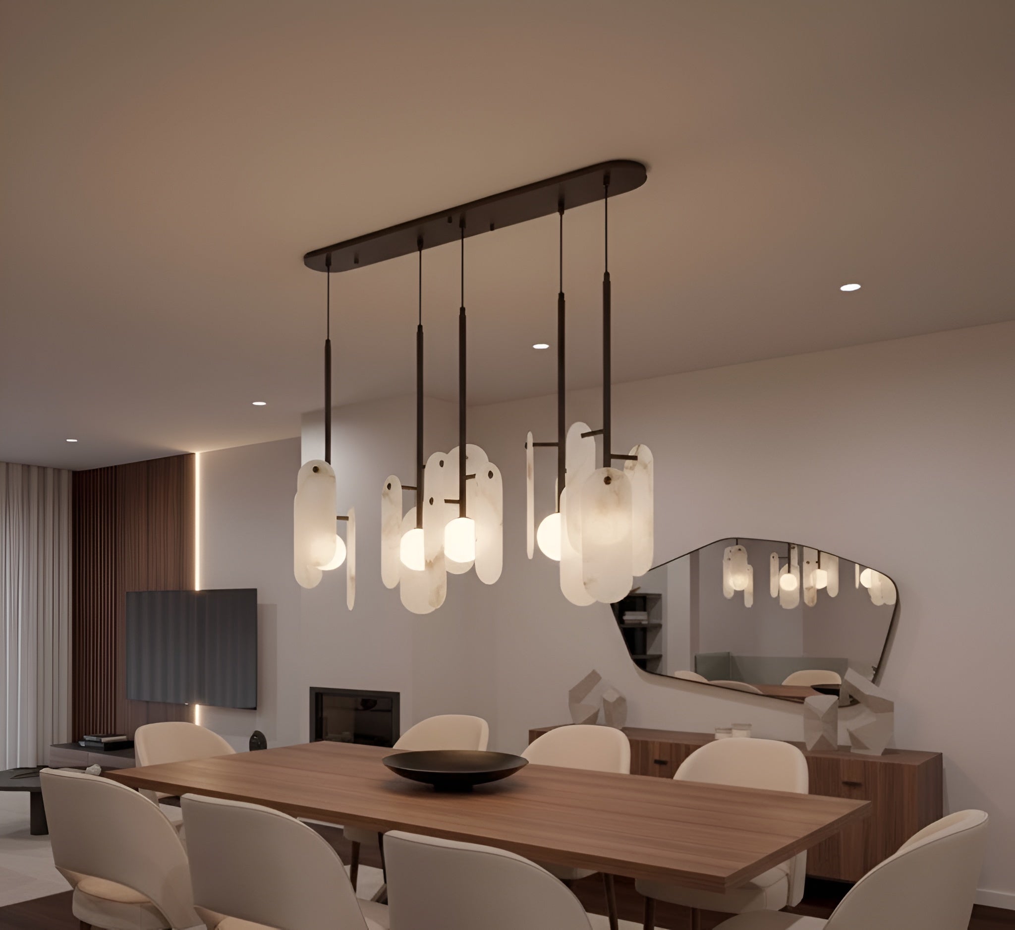 Mermer Camlı Sarkıt Avize 1