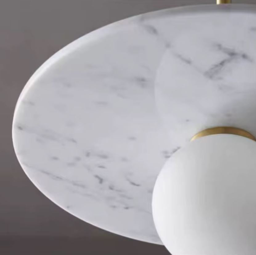 Mermer Disk Cam Sarkıt Avize-Avize-Tarz Aydınlatma-NowShopFun