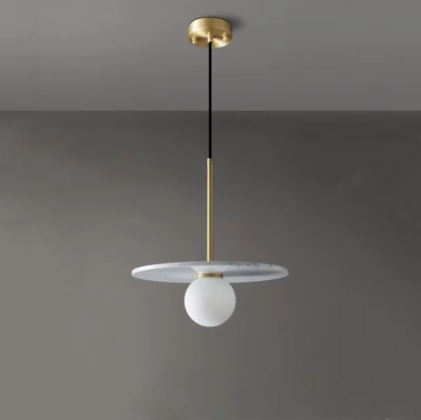 Mermer Disk Cam Sarkıt Avize-Avize-Tarz Aydınlatma-NowShopFun