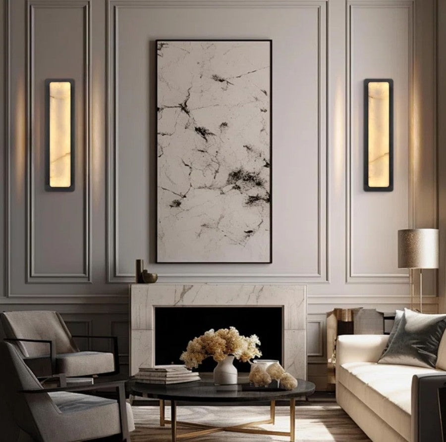 Mermer Elegant Uzun Aplik-Aplik-Tarz Aydınlatma-Siyah-NowShopFun