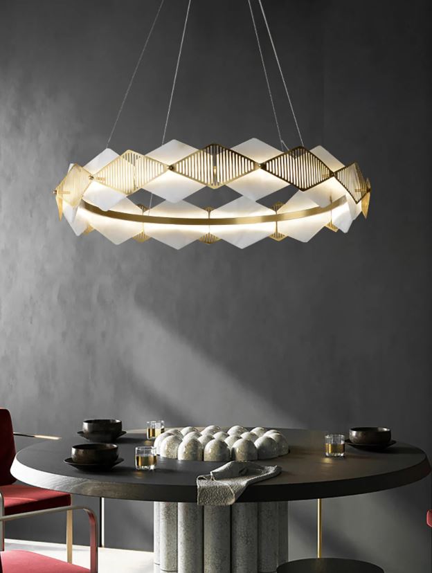 Mermer Elmas Sarkıt Avize-Avize-Tarz Aydınlatma-60cm-NowShopFun