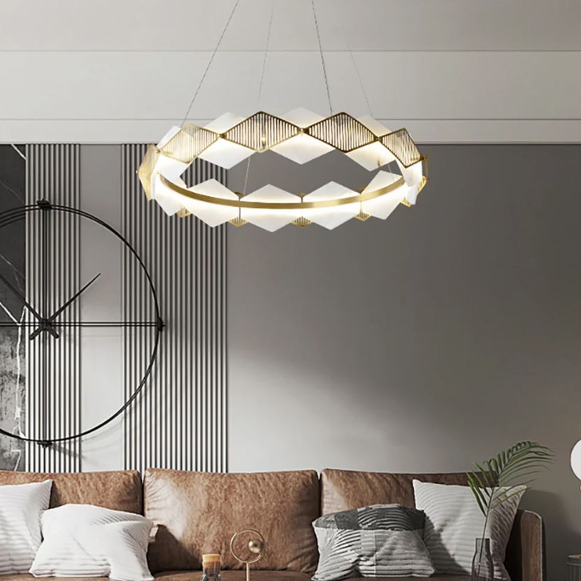 Mermer Elmas Sarkıt Avize-Avize-Tarz Aydınlatma-60cm-NowShopFun