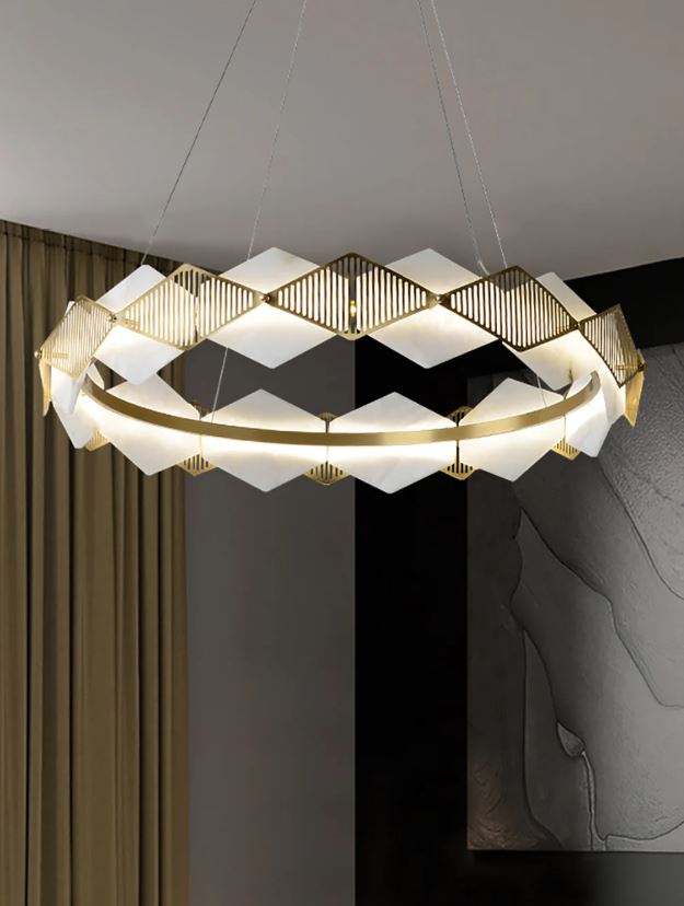 Mermer Elmas Sarkıt Avize-Avize-Tarz Aydınlatma-60cm-NowShopFun