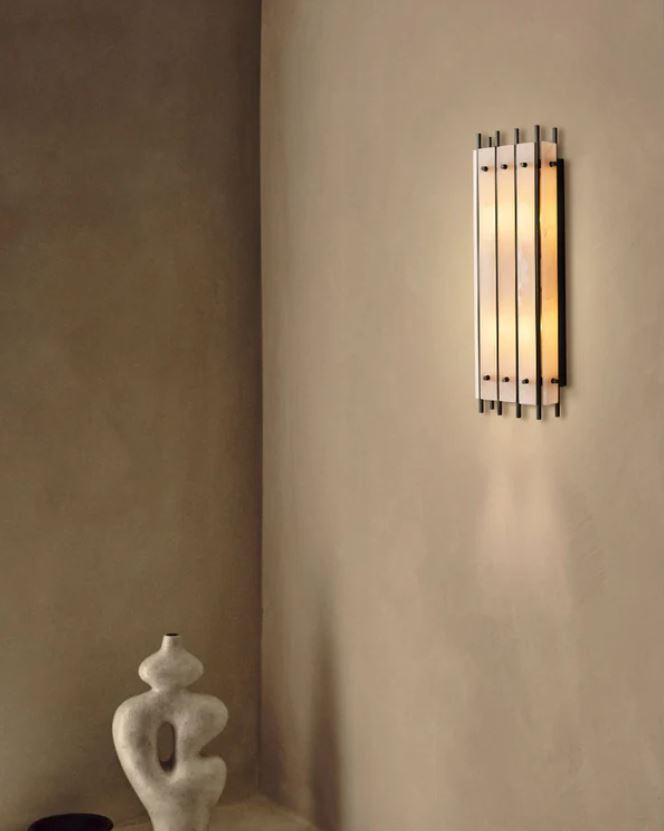 Mermer Ely Aplik-Aplik-Tarz Aydınlatma-Siyah-NowShopFun