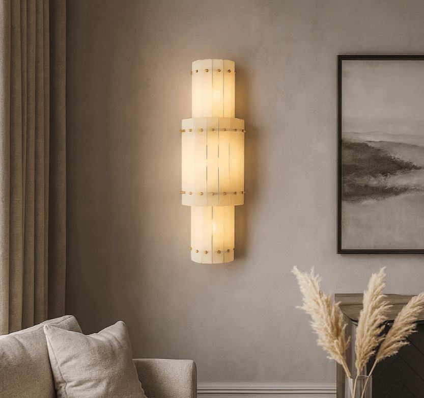 Mermer Katlı Aplik-Aplik-Tarz Aydınlatma-NowShopFun