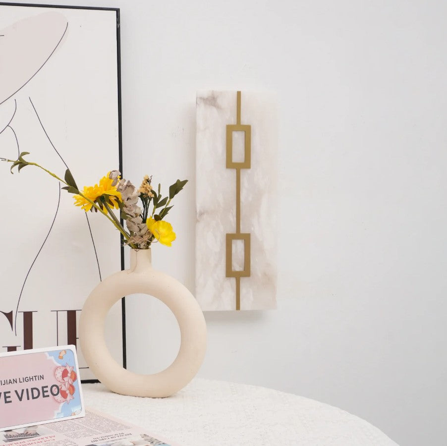 Mermer Marbo Dikdörtgen Aplik-Aplik-Tarz Aydınlatma-NowShopFun