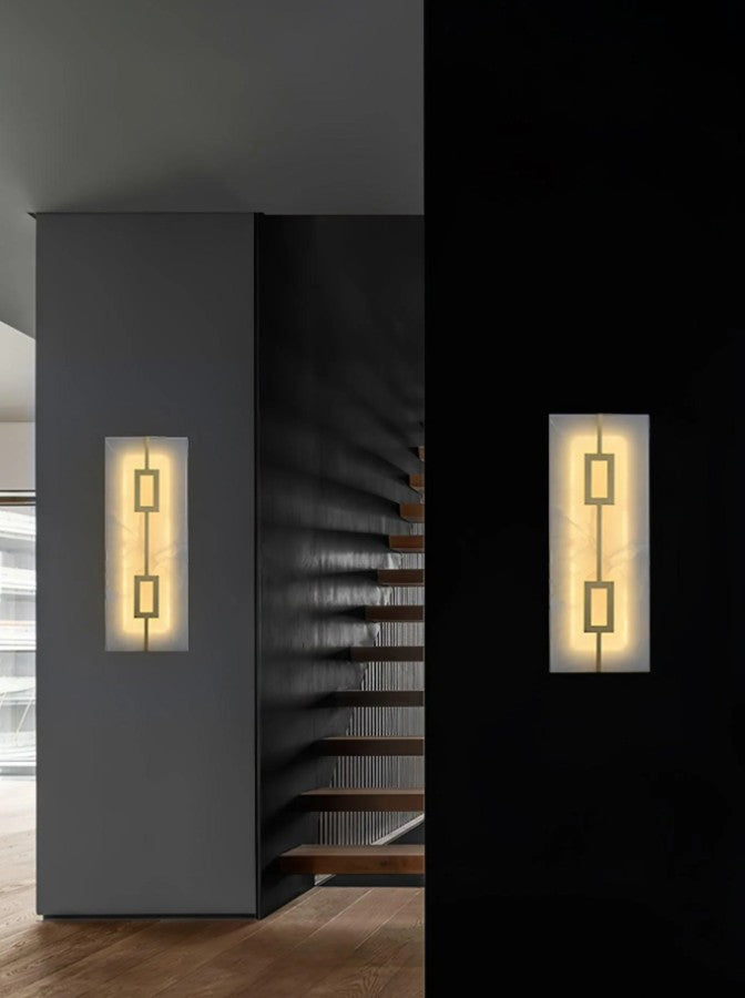 Mermer Marbo Dikdörtgen Aplik-Aplik-Tarz Aydınlatma-NowShopFun