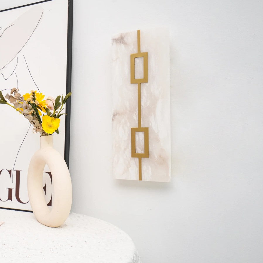 Mermer Marbo Dikdörtgen Aplik-Aplik-Tarz Aydınlatma-NowShopFun