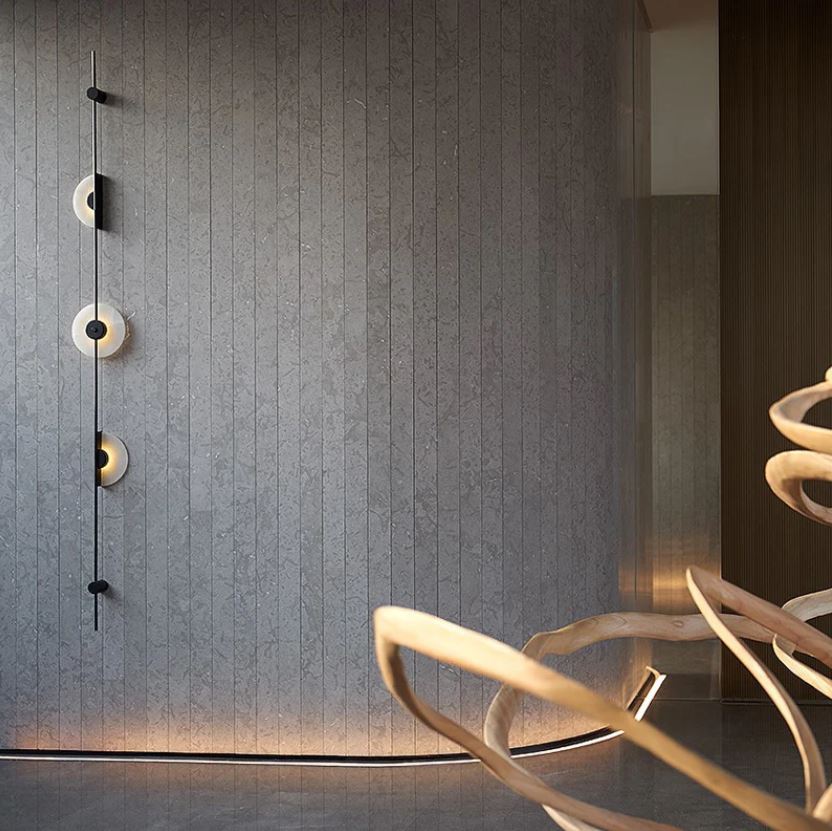 Mermer Uzun 3'lü Aplik