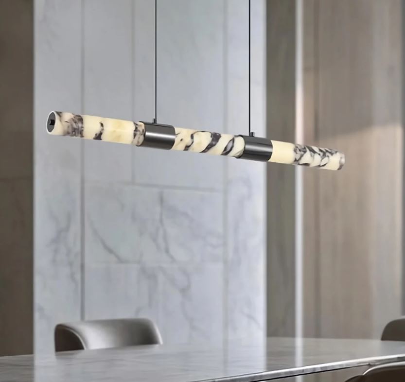 Mermer Viola Silindir Sarkıt Avize-Avize-Tarz Aydınlatma-NowShopFun