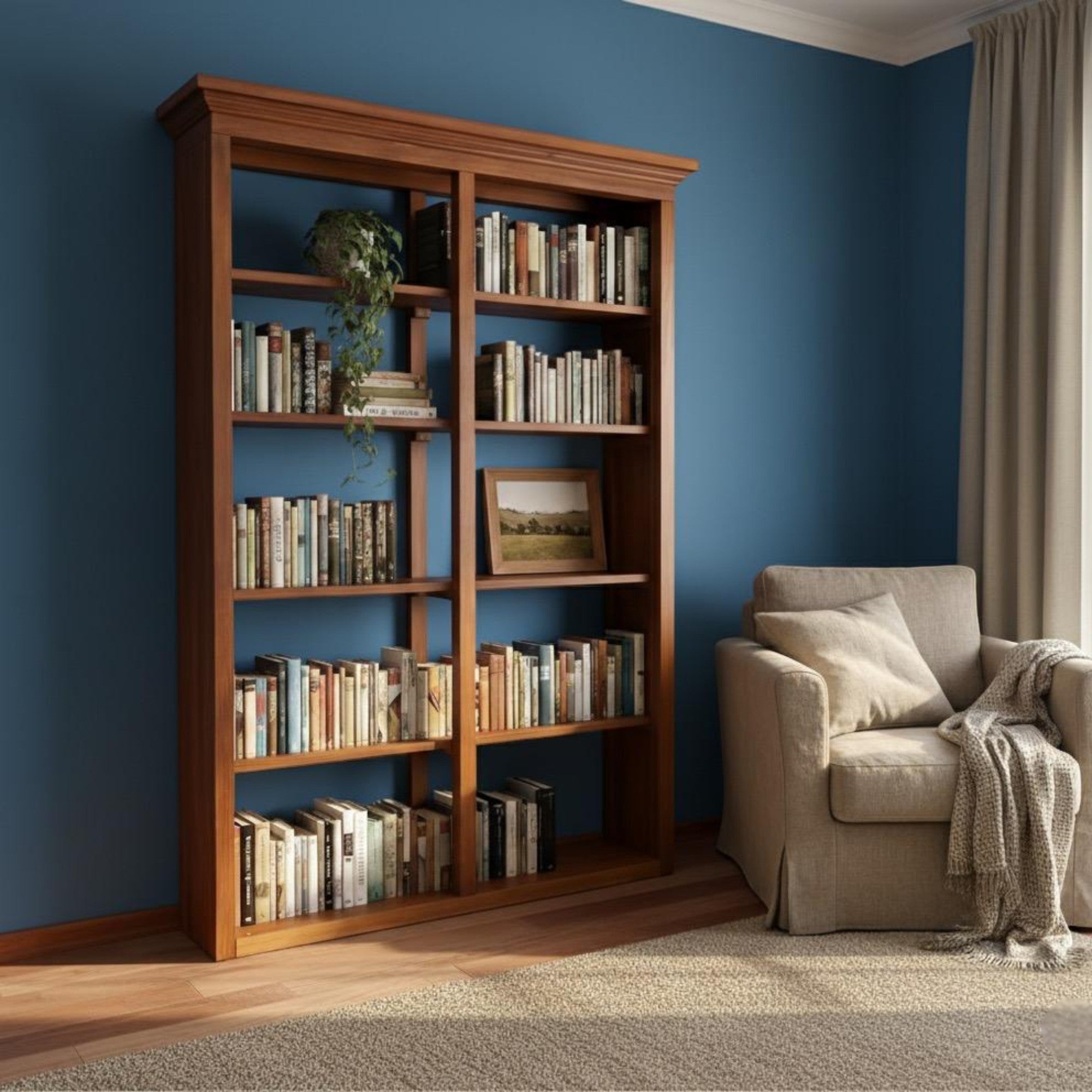 Merve Solid Wood Bookcase