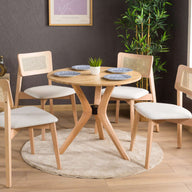 Mina Yuvarlak Yemek Masası-Yemek Masası-Furnirem-85 cm-Natural-NowShopFun