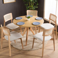 Mina Yuvarlak Yemek Masası-Yemek Masası-Furnirem-100 cm-Natural-NowShopFun