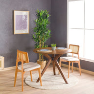 Mina Yuvarlak Yemek Masası-Yemek Masası-Furnirem-65 cm-Ceviz-NowShopFun