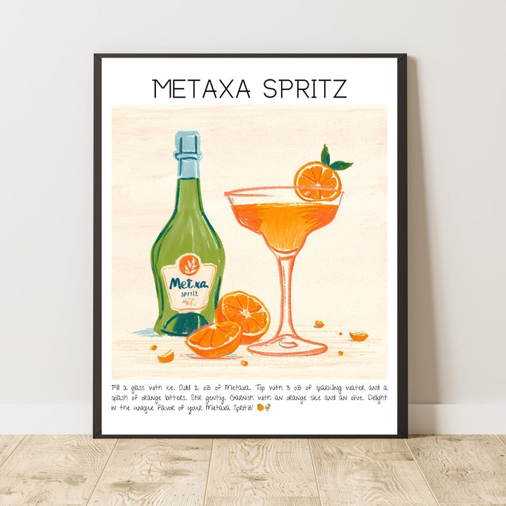 Metaxa Spritz Cocktail Art Print Tasarım Poster-Tablo-Muff Atelier-21x30cm-NowShopFun