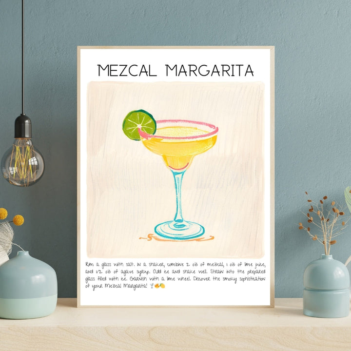 Mezcal Margarita Cocktail Art Print Tasarım Poster-Tablo-Muff Atelier-21x30cm-NowShopFun