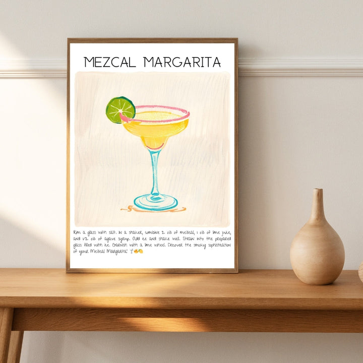 Mezcal Margarita Cocktail Art Print Tasarım Poster-Tablo-Muff Atelier-21x30cm-NowShopFun