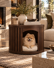 Micasa Sehpalı Ahşap Kedi Ve Köpek Evi-Evcil Hayvan Yatağı-Garden Art Home-Naturel-NowShopFun