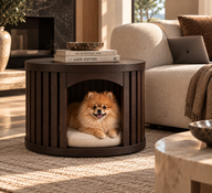 Micasa Sehpalı Ahşap Kedi Ve Köpek Evi-Evcil Hayvan Yatağı-Garden Art Home-Naturel-NowShopFun