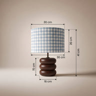 Mila Ahşap Mavi Abajur-Abajur-Neluva Design-NowShopFun