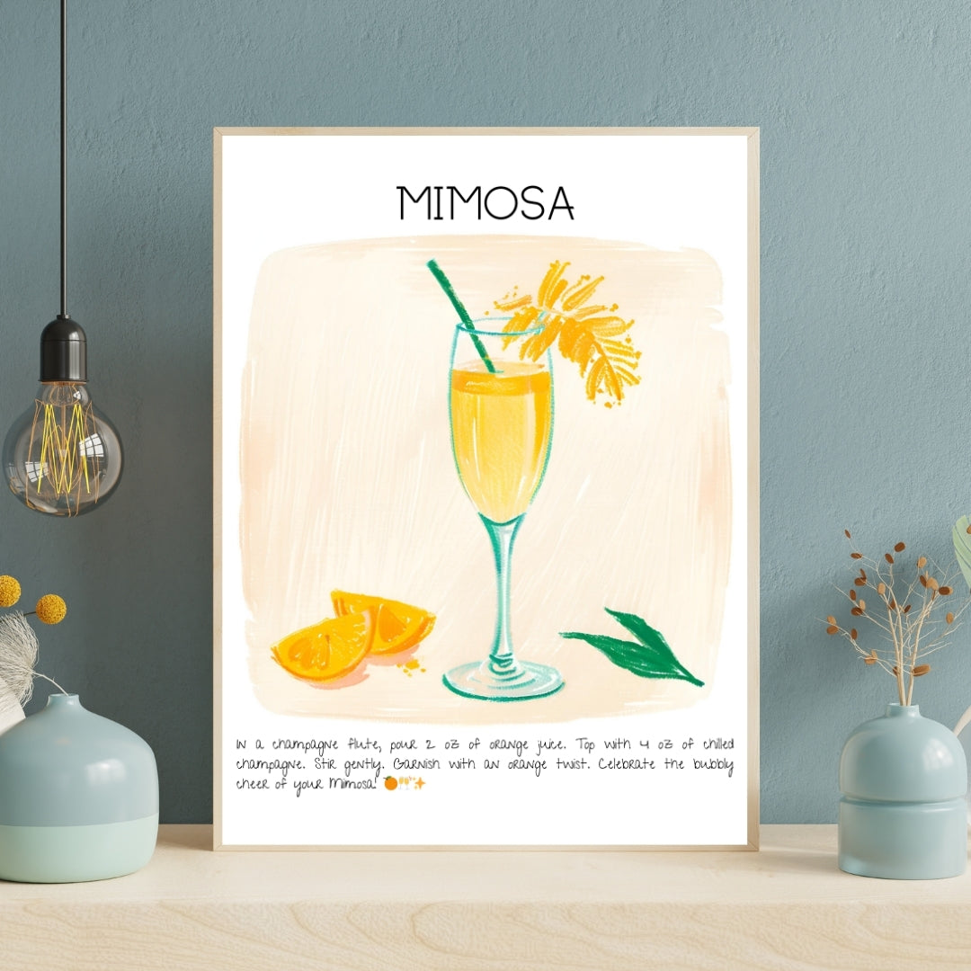 Mimosa Cocktail Art Print Tasarım Poster-Tablo-Muff Atelier-21x30cm-NowShopFun